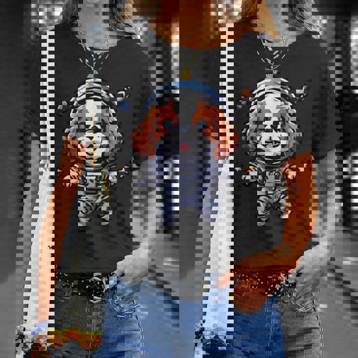 キャバリアキング チャールズ・スパニエル 宇宙飛行士 ファニードッグ 宇宙服 Tシャツ 彼女への贈り物