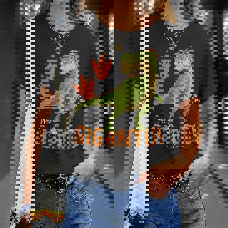 ギガントサウルス、最大の恐竜-カラフルで楽しいデザイン Tシャツ 彼女への贈り物