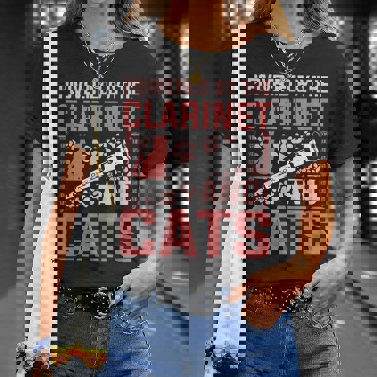 クラリネットとキャッツの面白いクラリネットプレーヤーがパワーアップ。 Tシャツ 彼女への贈り物