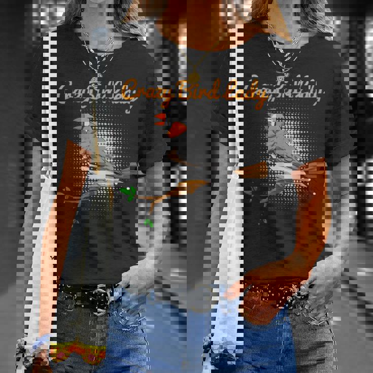 クレイジーバードレディキンカチョウ鳥類学 Tシャツ 彼女への贈り物