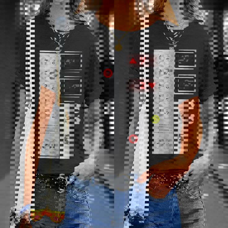 クールなエレベーターボタンアートメンズレディースリフトハロウィンコスチューム Tシャツ 彼女への贈り物