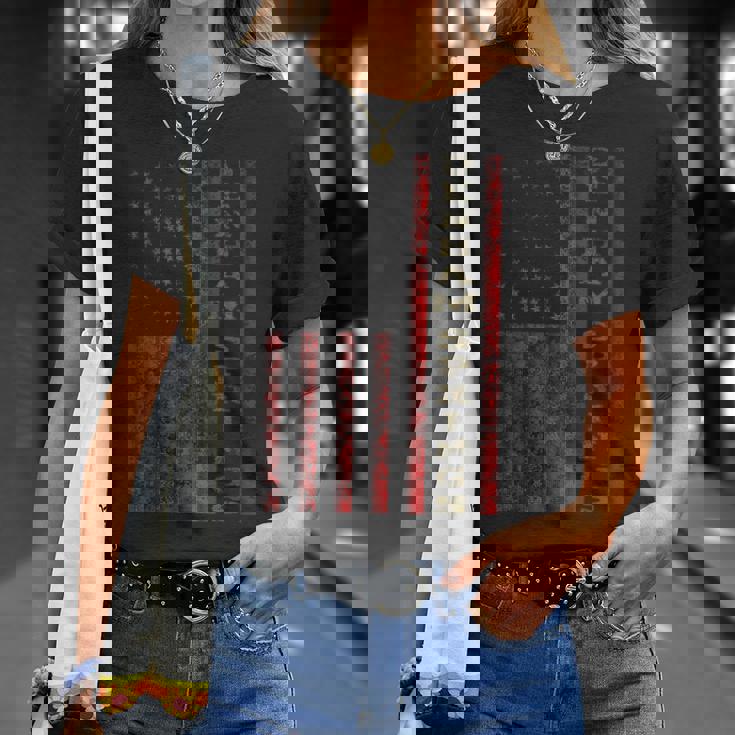 クールな愛国的なデンハム・スプリングス Usa 米国旗のギフトアイデア Tシャツ 彼女への贈り物