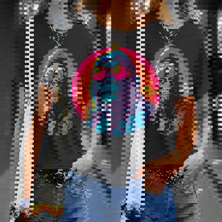 クールゴリラ サングラス付き サンセット ゴリラ Tシャツ 彼女への贈り物