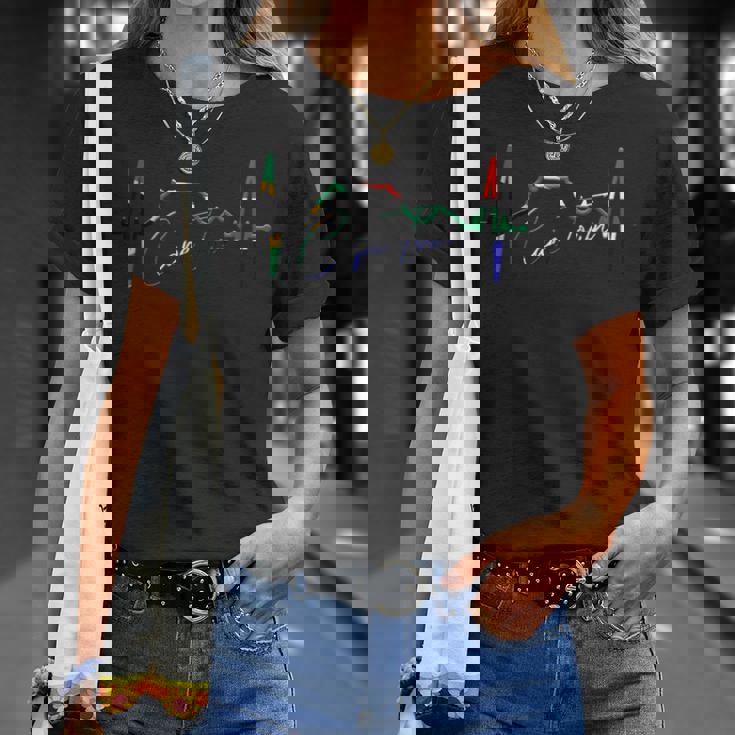 ケープタウン スカイライン ハートビート ケープタウン 南アフリカ テーブルマウンテンi Love Cape Town Tシャツ 彼女への贈り物