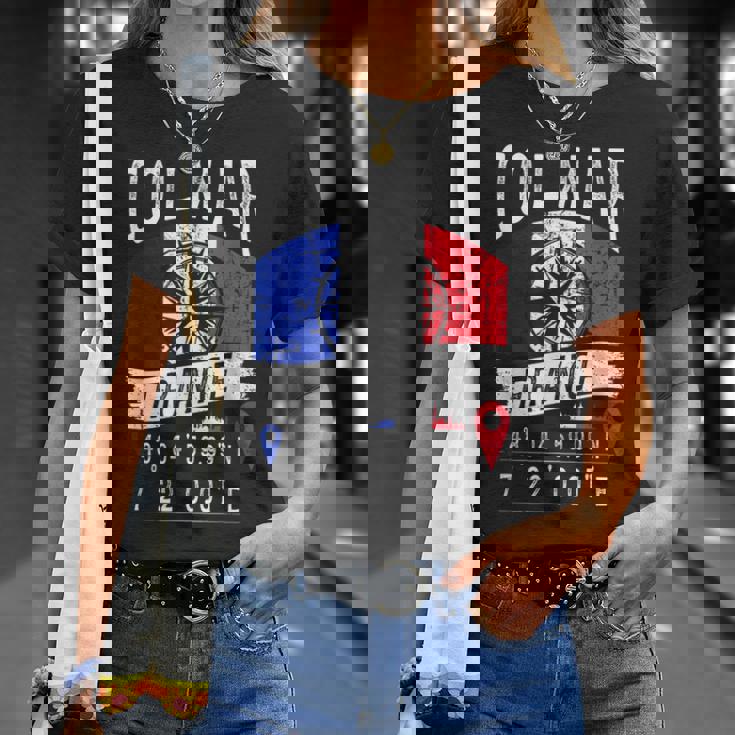 コルマール フランス国旗 Gps座標 コルマール Tシャツ 彼女への贈り物