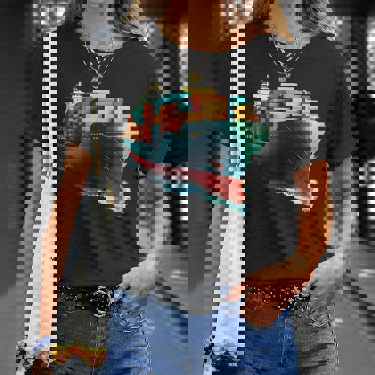 コンテナ輸送機船 Tシャツ 彼女への贈り物