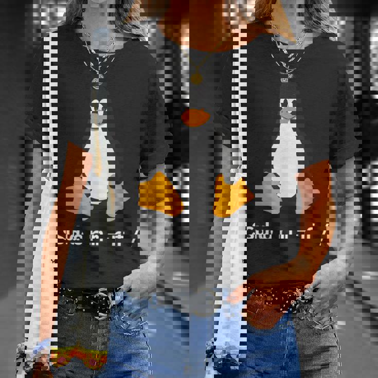 コンピューター -Udo Rm -Rf Tux Linux ペンギン プログラマー Tシャツ 彼女への贈り物