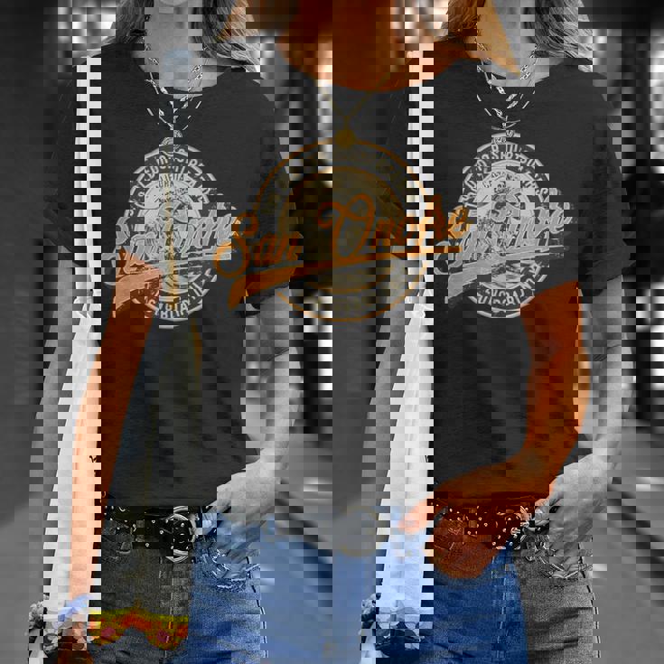 サンオノフレ ロングボードのみのレトロ ウェーブ サーフィン Tシャツ 彼女への贈り物