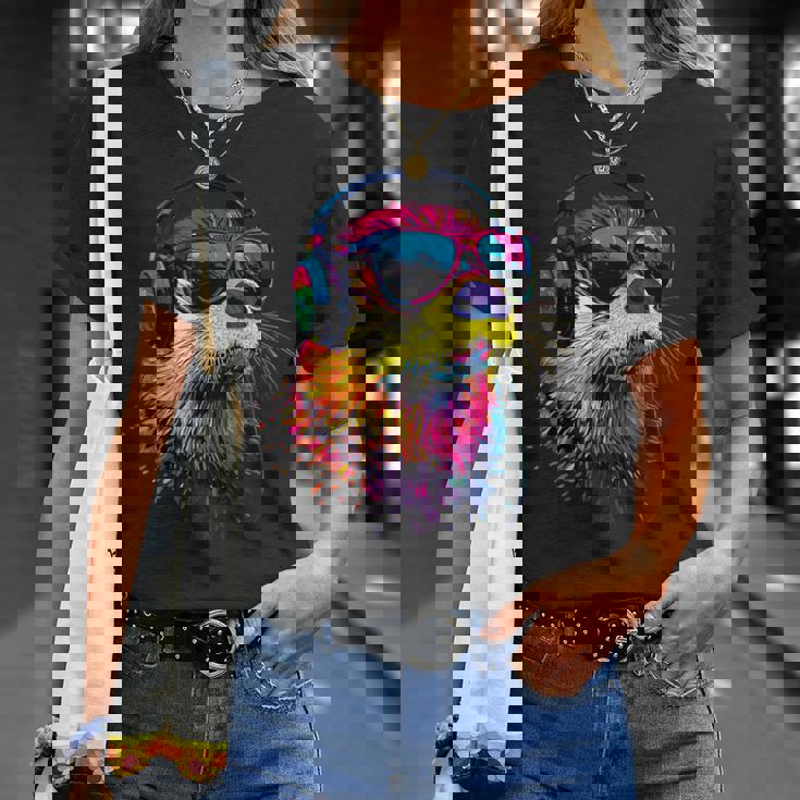 サングラスをかけたラッコ ラッコ大好き テンテン かわいい カワウソ Tシャツ 彼女への贈り物