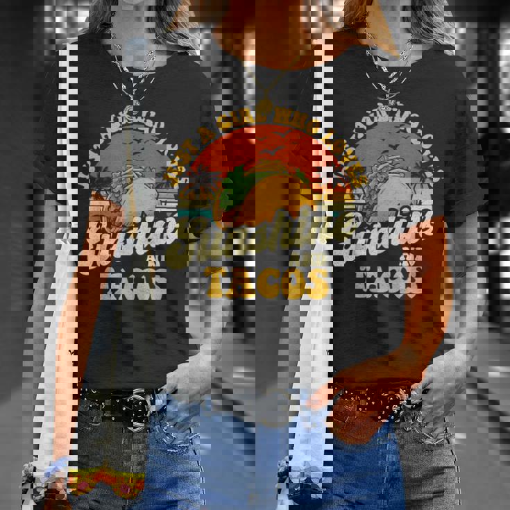 サンシャインとタコスが大好きな女の子-タコス好きメキシコ Tシャツ 彼女への贈り物