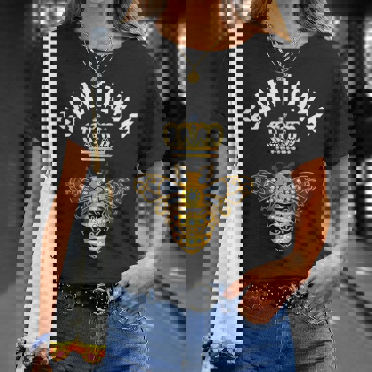 サンタナ 名前 サンタナ 誕生日プレゼント 女王 王冠 蜂 サンタナ Tシャツ 彼女への贈り物
