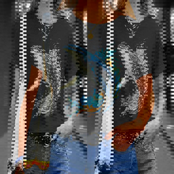 ザトウクジラ 動物 グラフィック イラスト ザトウクジラ Tシャツ 彼女への贈り物