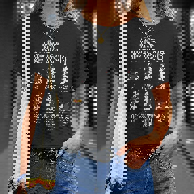 シベリアン・ハスキー毎日のやることリスト犬 Tシャツ 彼女への贈り物