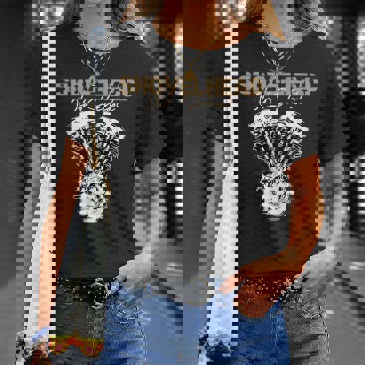 ショベルヘッド チョッパー ボバー オートバイ バイカー オールドスクール Hd Tシャツ 彼女への贈り物