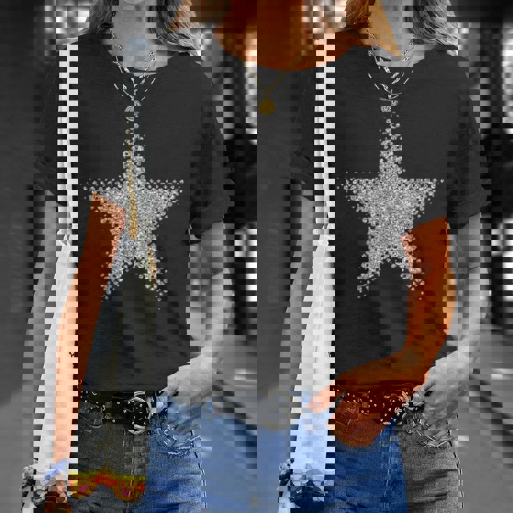 シルバー 星 5つの突起 Tシャツ 彼女への贈り物