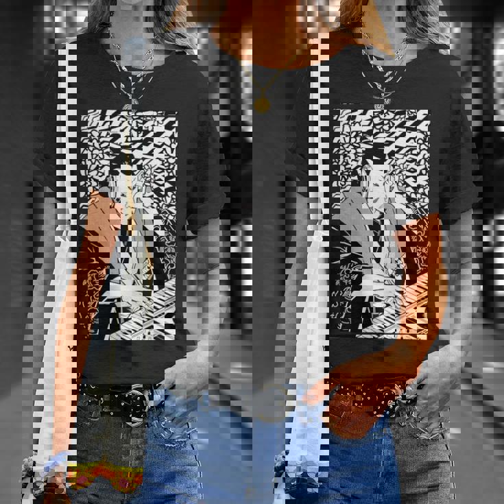 シンセサイザー テクノ 音楽 面白い サムライ シンセサイザー 長袖tシャツ Tシャツ 彼女への贈り物