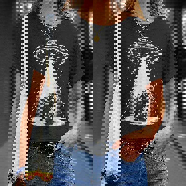 シーズー Mom Dad Dog Alien Ufo Tシャツ 彼女への贈り物