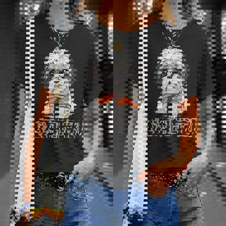 シーズー寿司 すしーず 犬 おもしろい しーず 寿司好き犬 Tシャツ 彼女への贈り物