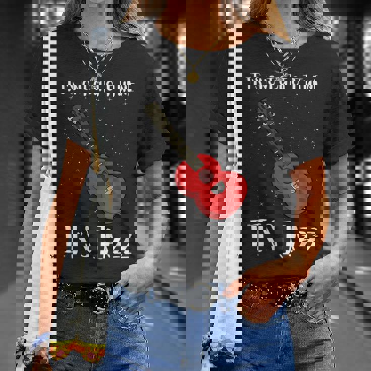 ジャズミュージックとジャズギター-調子が狂っていない 長袖tシャツ Tシャツ 彼女への贈り物