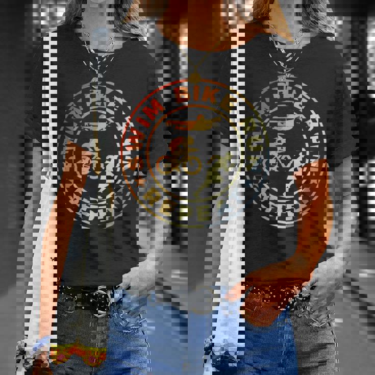 スイム・バイク・ラン・リピート レトロヴィンテージ トライアスリート・トライアスロン用 Tシャツ 彼女への贈り物