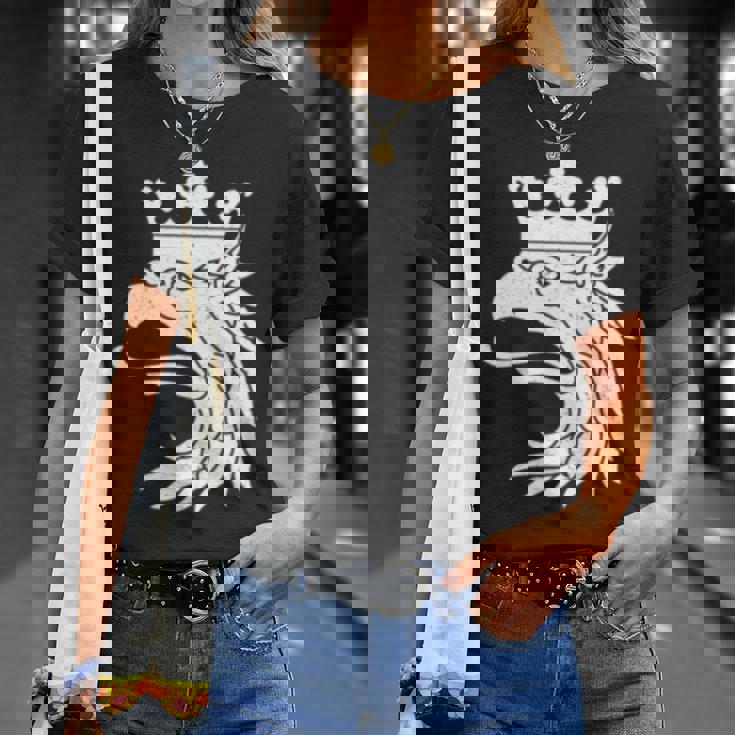 スカニアスウェーデン紋章フラッググリフィン 長袖tシャツ Tシャツ 彼女への贈り物