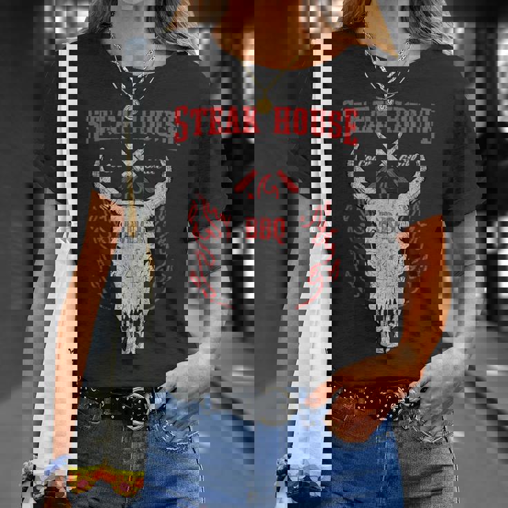 ステーキハウス Bbq バーベキュー グリル リブアイ ステーキハウス ディナー Tシャツ 彼女への贈り物