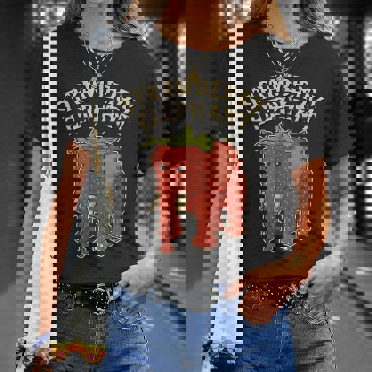 ストロベリーエレファント 面白いイタリアンブレインロットゲームミーム Tシャツ 彼女への贈り物