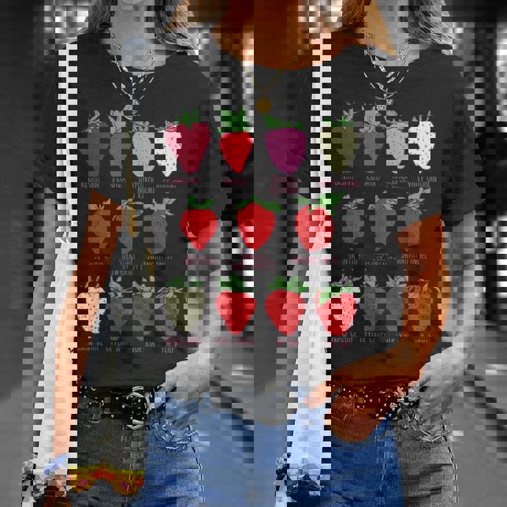 ストロベリーフルーツシャツ イチゴの種類 コテージコア Tシャツ 彼女への贈り物