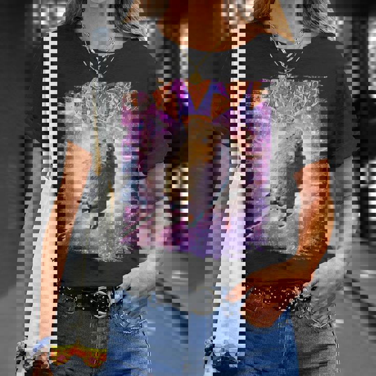 スペースギャラクシーquokka ワラビー ピザ付き Tシャツ 彼女への贈り物