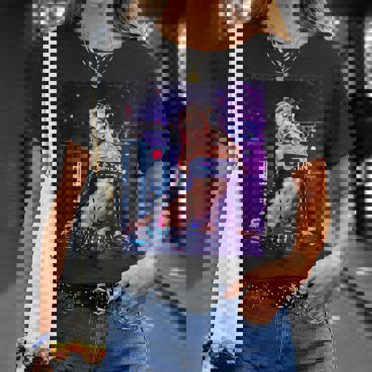 セクシーガールedmシャツメンズ–セクシーブロンドdjレイブ Tシャツ 彼女への贈り物