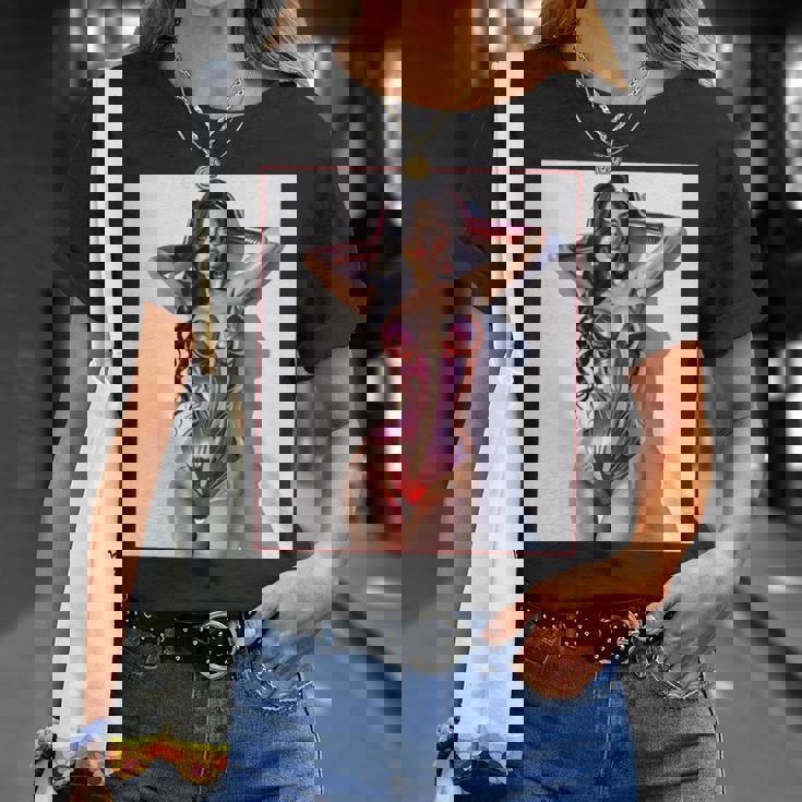 セクシーガールグラフィックtシャツ セクシー巨乳sfピンナップガール 長袖tシャツ Tシャツ 彼女への贈り物