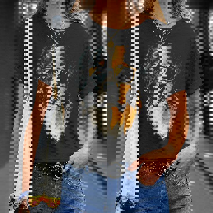 セントバーナード 犬 グラフィック ペット アートワーク セントバーナード Tシャツ 彼女への贈り物