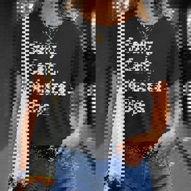 ソーリー・キャント・ミュージカル・バイ・ミュージシャンミュージック・ラヴァー・ミュージック 長袖tシャツ Tシャツ 彼女への贈り物