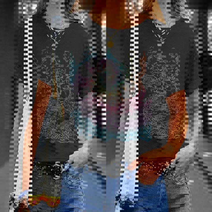 タイダイ ガネーシュ シバ インド 神 スピリチュアル Tシャツ 彼女への贈り物