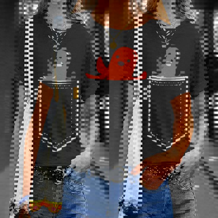 タコ ウインナー タコ 勝者 食べ物 イラスト ポケット デザイン かわいい 面白い 長袖tシャツ Tシャツ 彼女への贈り物