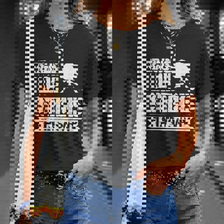 ダチョウが大好きだからだからダチョウ Tシャツ 彼女への贈り物