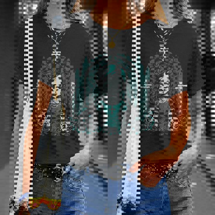 ダーク ゾンビ ゴシック人形 ちびスタイルと不気味な Tシャツ 彼女への贈り物