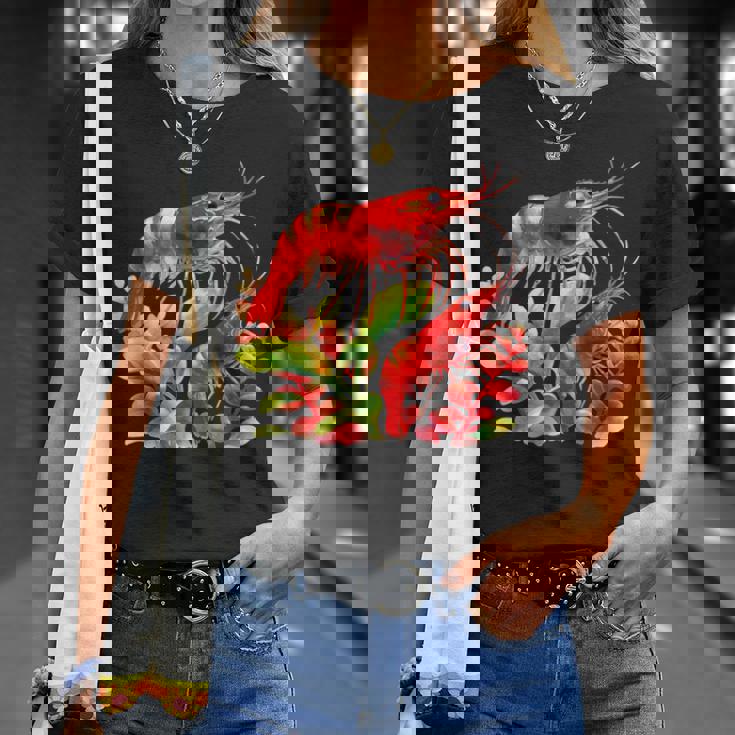 チェリーエビ 水草 水槽 淡水エビ Tシャツ 彼女への贈り物