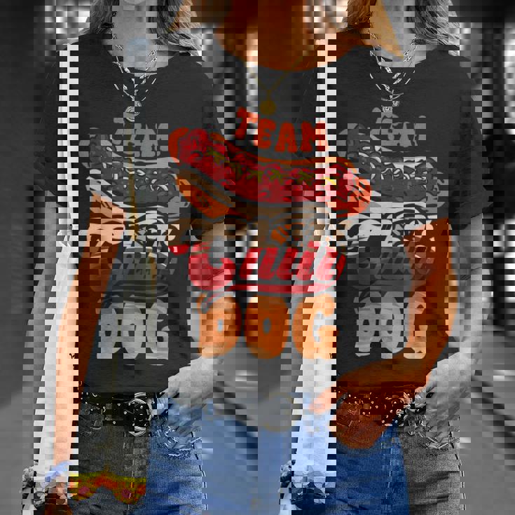チーム・チリ・ドッグ 面白いチリコンカーン ホットドッグ好きのフードトラック Tシャツ 彼女への贈り物
