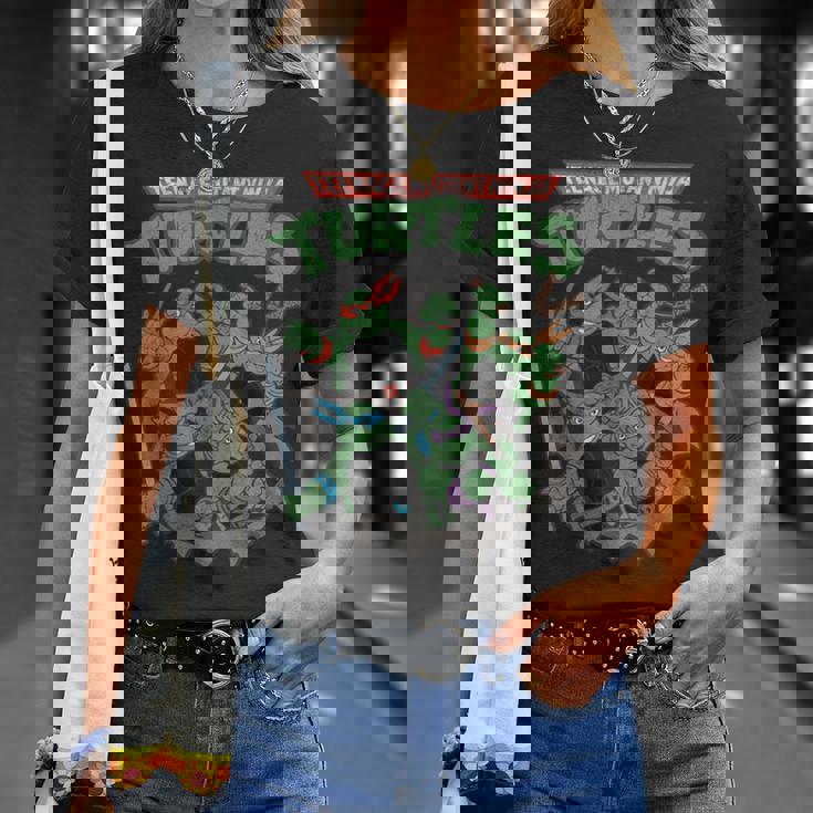 ティーンエイジ・ミュータント・ニンジャ・タートルズ アンティーク調ポスター Tシャツ 彼女への贈り物