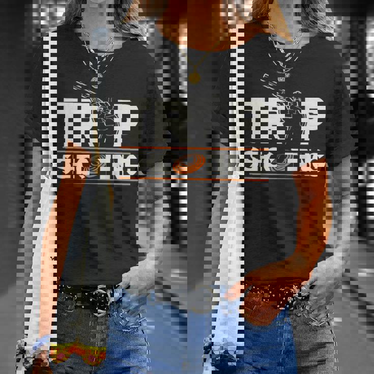 トラップ射撃 ピジョン ショットガン からのプル トラップ クレー射撃 Tシャツ 彼女への贈り物