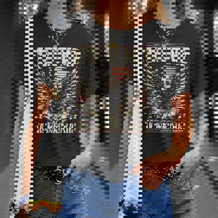 トランプ 2024 テイク・アメリカ・バック トランプ大統領 長袖tシャツ Tシャツ 彼女への贈り物