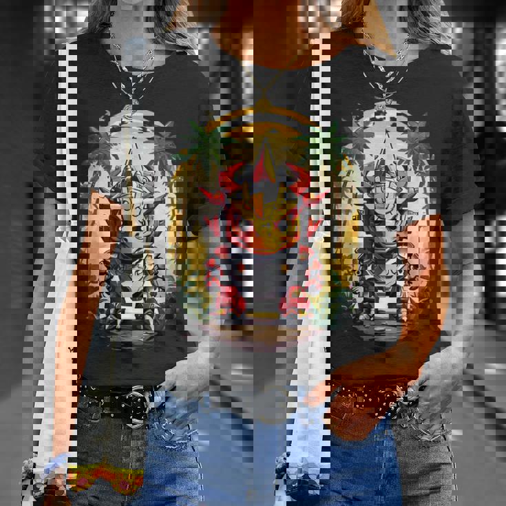 トリケラトプス恐竜ロボット トリケラトプスのマッチングデザイン Tシャツ 彼女への贈り物