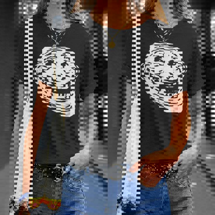 トロール フェイス ミーム ファニー ダンク ミーム トロールフェイス Tシャツ 彼女への贈り物