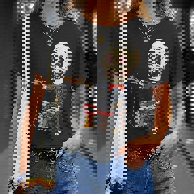 ドラミング スケルトン ドラム プレーヤー ドラマー パーカッション ドラム 長袖tシャツ Tシャツ 彼女への贈り物