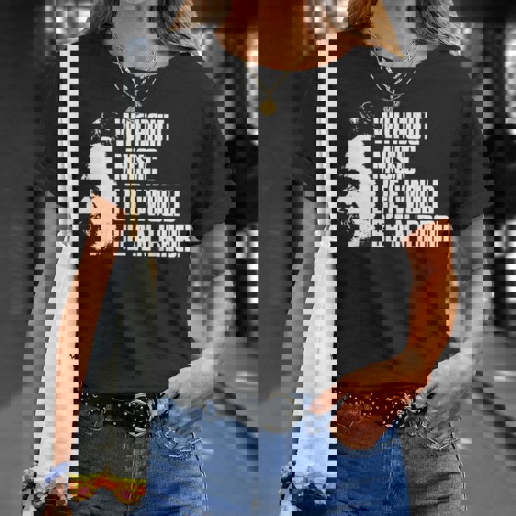 ニーチェの名言 音楽のない人生は間違いだろう 長袖tシャツ Tシャツ 彼女への贈り物