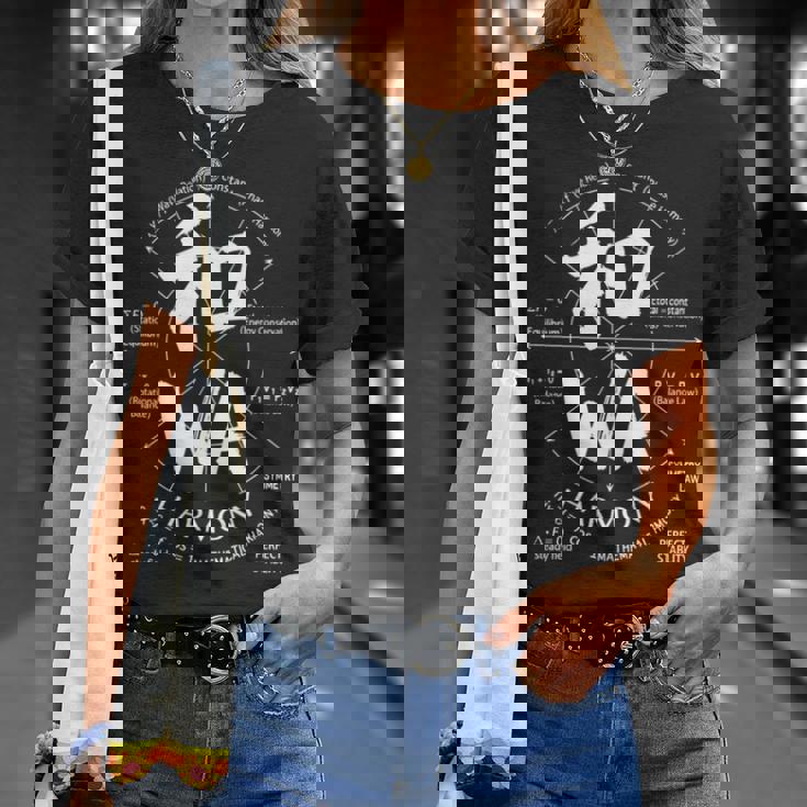 ハーモニー 漢字 和 天秤 解剖学 日本土産 長袖tシャツ Tシャツ 彼女への贈り物