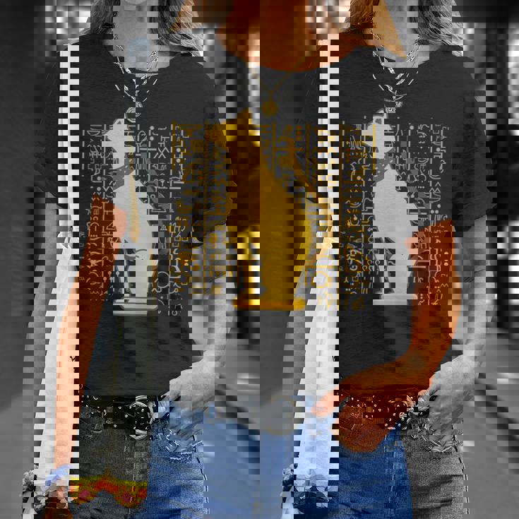 バステット 古代エジプト 猫 神 ヒエログリフ グラフィックアート 恋人 Tシャツ 彼女への贈り物