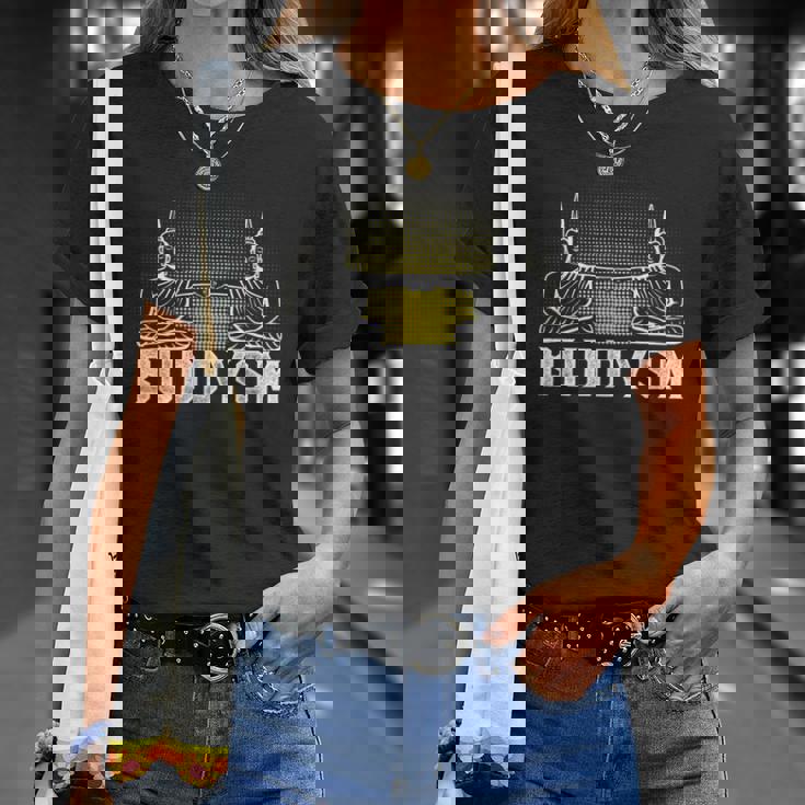 メンズ バディフィストバンプバディズム仏教フレンズハッピーブッダ Tシャツ 彼女への贈り物