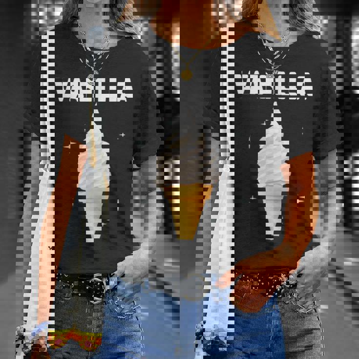 バニラ アイスクリーム コーン ジェラート スイートデザート 冷凍食品 Tシャツ 彼女への贈り物